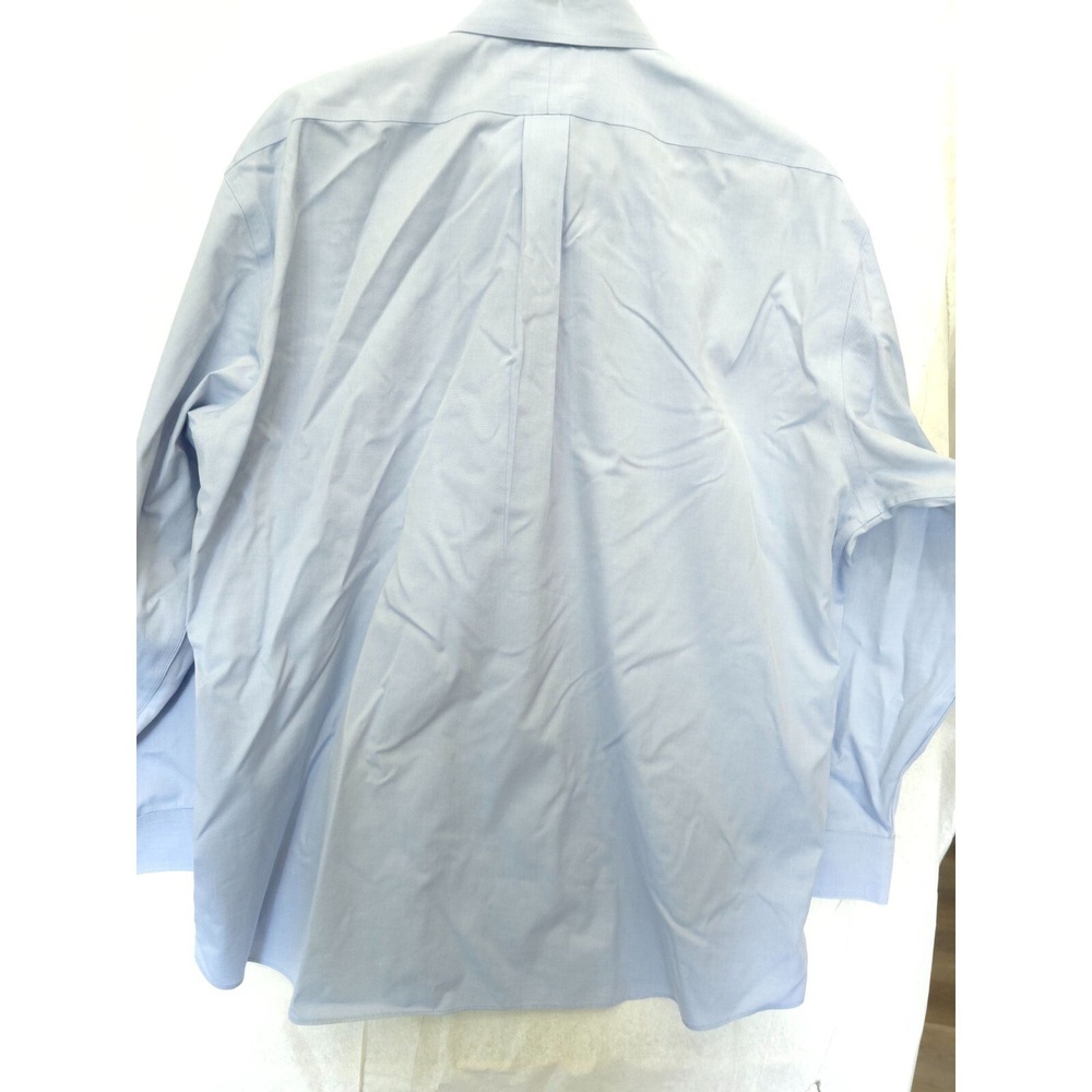 Cremieux Mens 100% Pima Cotton Non-Iron Dress Shirt Light Blue Size 17.5 XLT - Picture 4 of 6